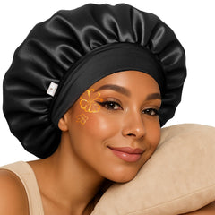 YANIBEST silk bonnet soft satin close-up shows non-slip overnight comfort.