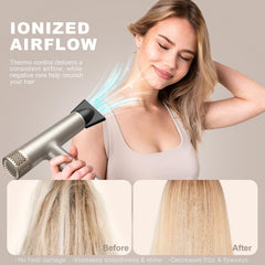 YAPOY hair dryer demonstrates 110,000 RPM high-speed drying for fast results