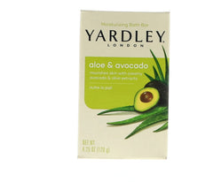 Yardley London Aloe Avocado moisturizing bar front view, hydrated skin