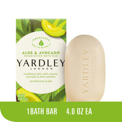Yardley London Nourishing Bath Soap Bar avocado-olive-oil image highlights nourishing oils for supple skin.