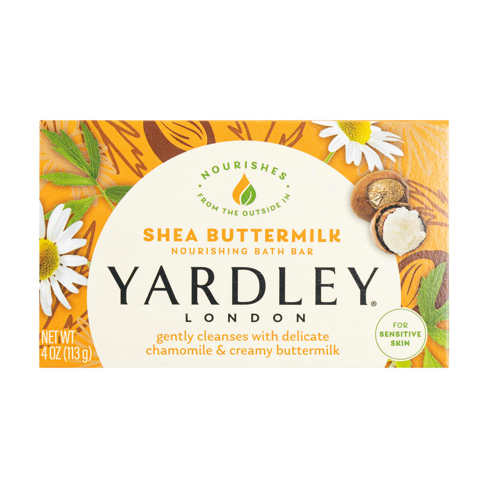 Yardley London Nourishing Bath Soap Bar close-up highlighting creamy lather for sensitive skin