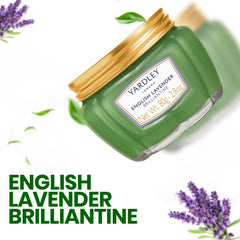 Yardley of London English Lavender Brilliantine label closeup, highlighting fragrance and vintage packaging.