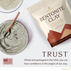 YARELI Bentonite Clay Powder bath scene suggesting a soothing cleansing ritual