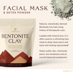 YARELI Bentonite Clay Powder close-up of minerals indicating hydration support