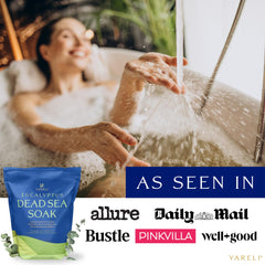 YARELI Dead Sea magnesium flakes dissolving in warm bath for relaxation and spa-like feel.