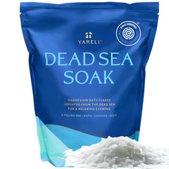 Yareli magnesium flakes bag on counter for relaxing soaks