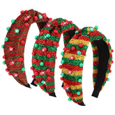 YARIEW Christmas headband set with sequins for festive photoshoots