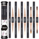 Yasterd nail art brush set front view, compact travel-ready for precise nail designs.