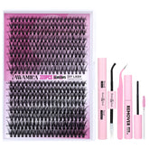 Yawamica DIY eyelash extension kit 320pcs clusters for at-home salon results