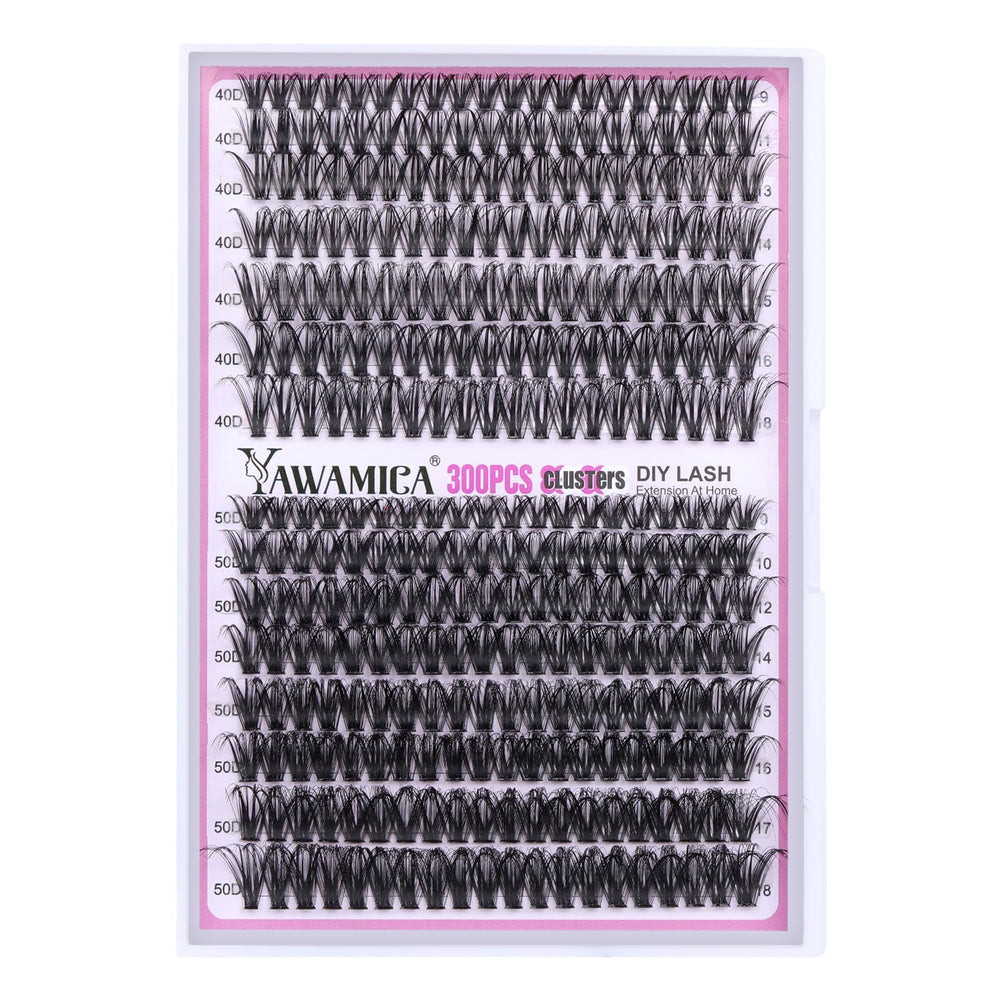 Yawamica DIY Lash Extension Kit 300pcs close-up for at-home lash DIY and salon-like results