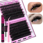 Yawamica Fluffier Lash Clusters Kit close-up showing fluffy volume at home