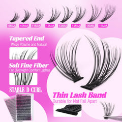 Yawamica lash tweezers ensure precise application for clean cluster placement.