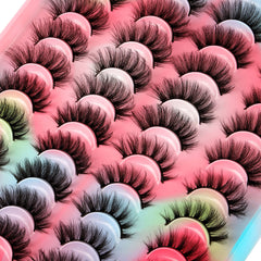Yawamica natural fluffy cat-eye lashes with soft volume for daytime glam.