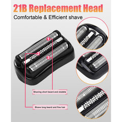 YAZIYIR 2-pack Series 3 21B replacement head closeup for precise shaving.