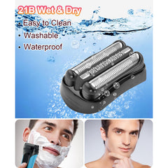 YAZIYIR 21B replacement foil head closeup, hypo-allergenic foil for sensitive skin.