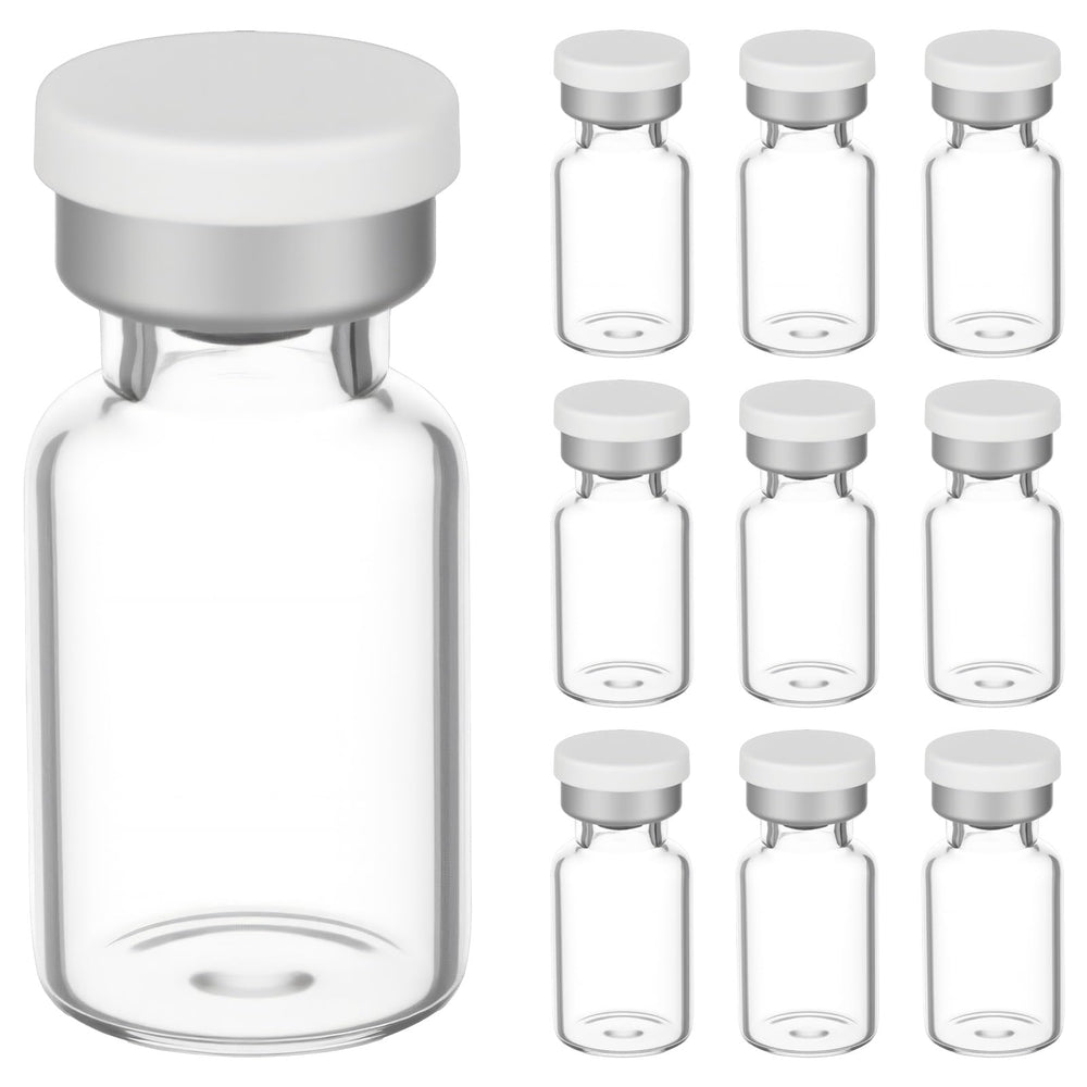 YBEATY 10-pack 2ml sample vials, clear glass for visible contents and compact storage.