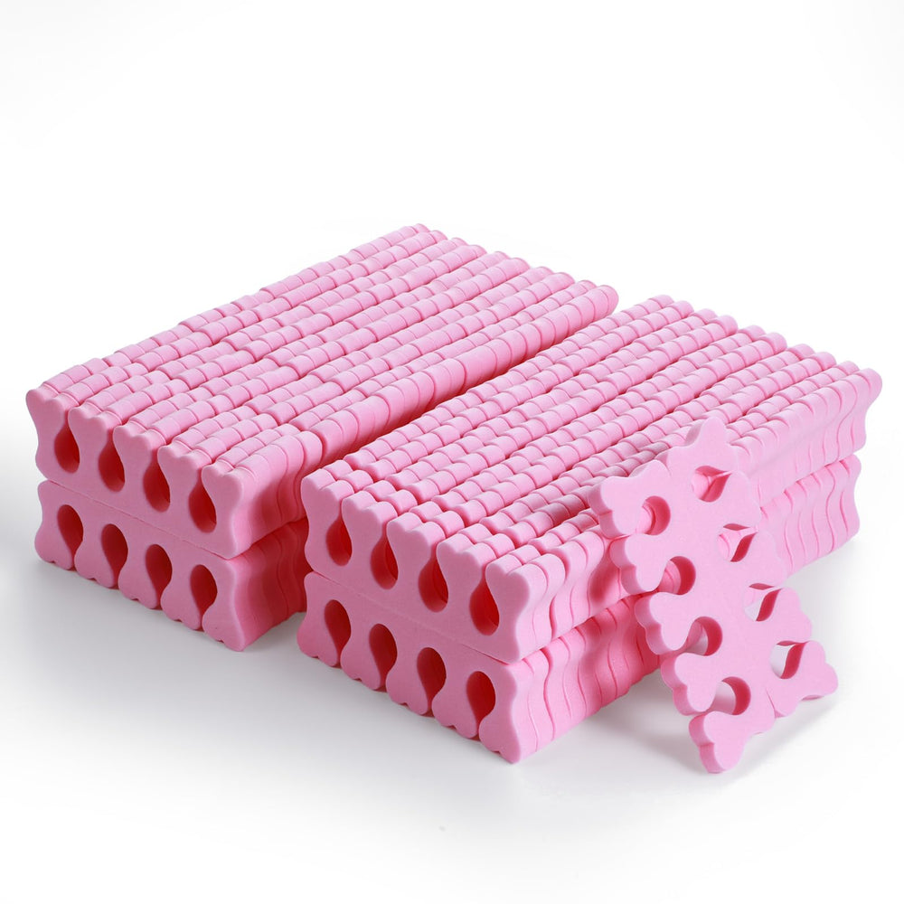 YBEATY heart-toe separators in pink prevent smudges during nail polish.