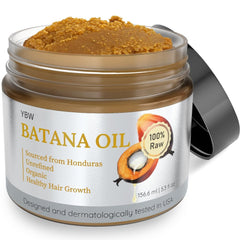 YBW Batana Oil in applicator for hair growth promotes easy application and nourishment.