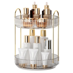 YCIA&DONE 360 rotating makeup organizer top view for easy access to cosmetics