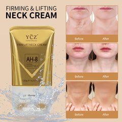 Ycz AH-8 neck cream texture close-up shows silky, moisturizing formula