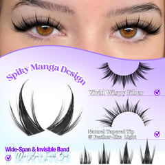 YDAGKH wispy anime lash extension kit with bond and seal and precision tweezers.