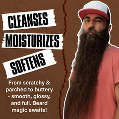 YEALIR beard conditioner bottle close-up highlights nourishing hydration for soft beards.