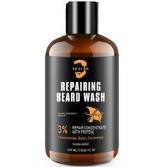YEALIR beard wash bottle front for daily beard care