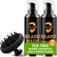 YEALIR Beard Wash bottle shows hydrating formula for smoother beards