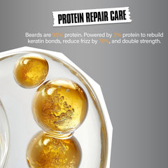 YEALIR beard wash ingredients bottle highlights 3% protein and biotin
