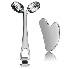 Yeamon all-metal gua sha tool and face roller for cooling facial massage.