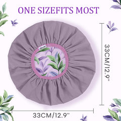 Years calm shower cap tropical print reverse side view showing two looks