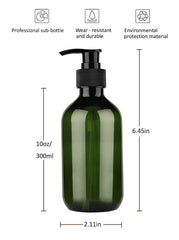 Yebeauty pump bottle green 10oz front view highlighting smooth dispensing for shampoo or body wash.
