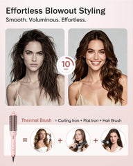 YeCheer thermal brush in use for straight and curled looks