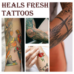 Yecuce balm soothing a new tattoo to reduce redness and flaking
