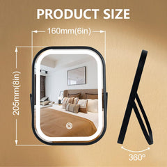YEKKOPT travel mirror USB-C charging keeps power ready during trips.