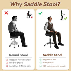 YEEZEE Saddle Stool cushion detail highlights thick memory foam comfort