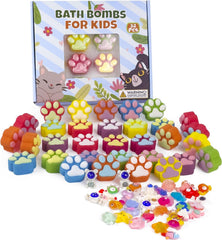 Yekery paw bath bombs 32 pack ready for kids bath time fun with surprises inside
