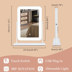 YEKKOPT lighted makeup mirror on a desk showing precise makeup application benefits