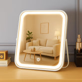 YEKKOPT rechargeable vanity mirror with 8x10 lights for precise makeup in any room.