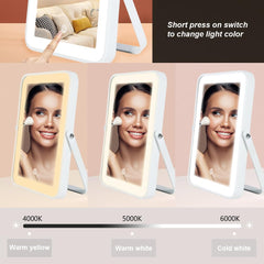 YEKKOPT vanity mirror with 3-color modes enables white, warm, and cold lighting