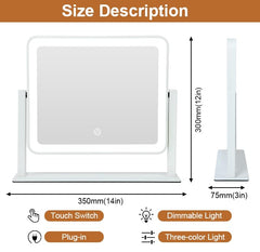 YEKKOPT LED makeup mirror 360-degree rotation for easy angle adjustment.