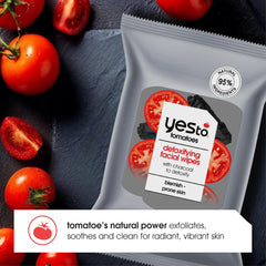 Yes To charcoal wipes close-up showing sleek black texture for detox cleansing