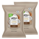 Yes To Coconut Cleansing Wipes 2 Pack for on-the-go makeup removal and cleansing.