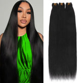 YesBase 16A Raw Straight Bundles 20-inch front view for natural blend and easy styling.