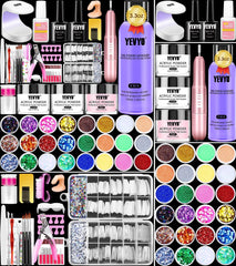YEVYO acrylic nail-kit box and tools for beginner nail art.