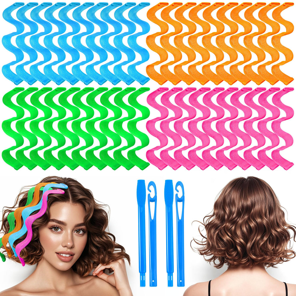 YEVYO heatless-waves-curler 40-piece-set color variants enable versatile beachy curls.