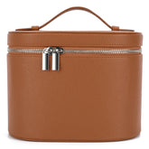 YFGBCX makeup bag front view highlights durable PU leather for travel.