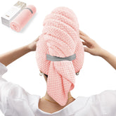 YFONG large hair towel wrap close-up shows ultra-absorbent microfiber for faster drying.