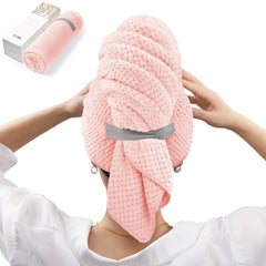 YFONG large hair towel wrap close-up shows ultra-absorbent microfiber for faster drying.