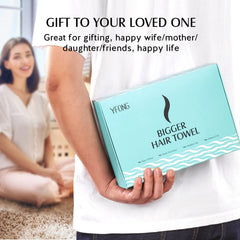 YFONG large microfiber hair towel wrap in white demonstrates quick-dry absorbency